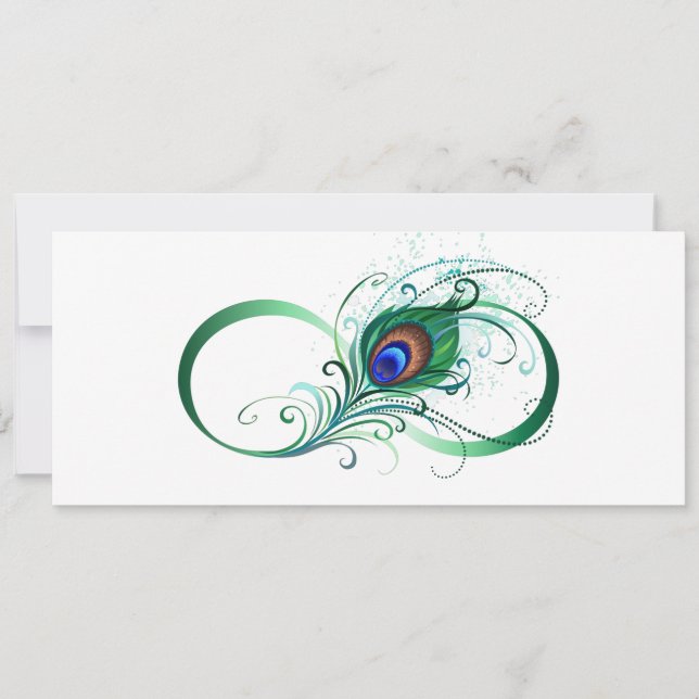 Infinity Symbol with Peacock Feather Announcement (Front)
