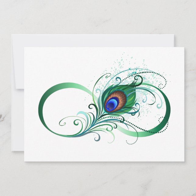 Infinity Symbol with Peacock Feather Announcement (Front)