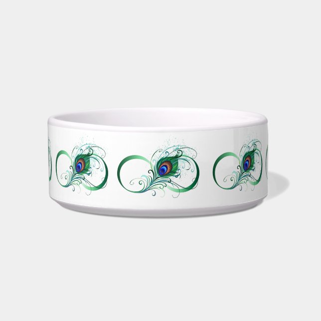 Infinity Symbol with Peacock Feather Bowl (Front)