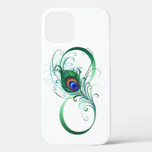 Infinity Symbol with Peacock Feather iPhone 12 Case