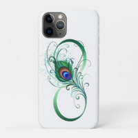 Infinity Symbol with Peacock Feather