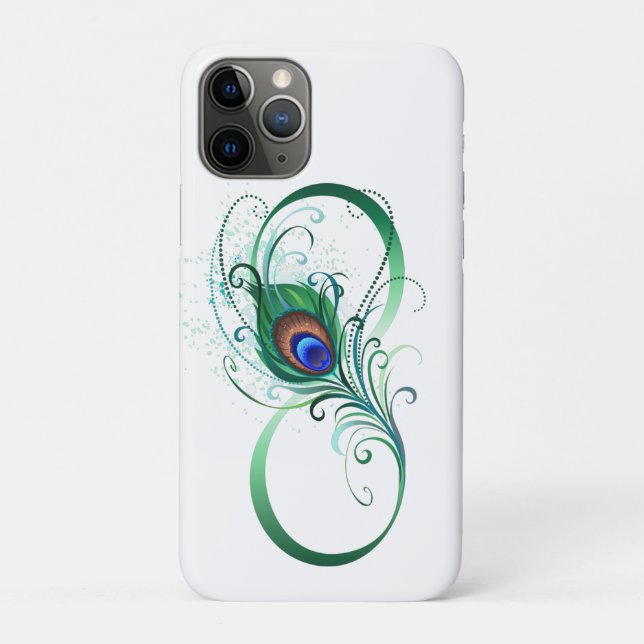 Infinity Symbol with Peacock Feather Case-Mate iPhone Case (Back)