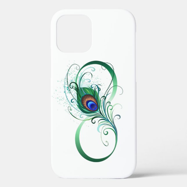 Infinity Symbol with Peacock Feather Case-Mate iPhone Case (Back)