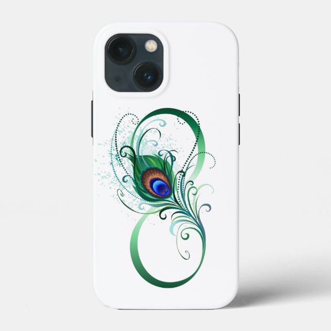 Infinity Symbol with Peacock Feather Case-Mate iPhone Case (Back)