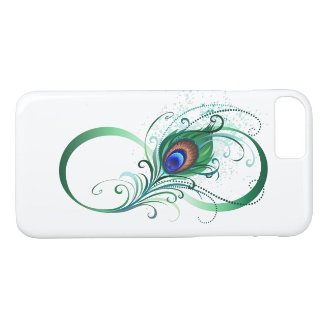 Infinity Symbol with Peacock Feather Case-Mate iPhone Case (Back (Horizontal))