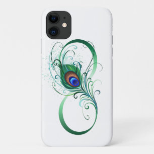 Infinity Symbol with Peacock Feather iPhone 11 Case