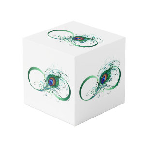 Infinity Symbol with Peacock Feather Cube