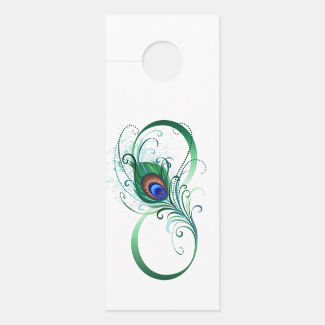 Infinity Symbol with Peacock Feather Door Hanger (Front)