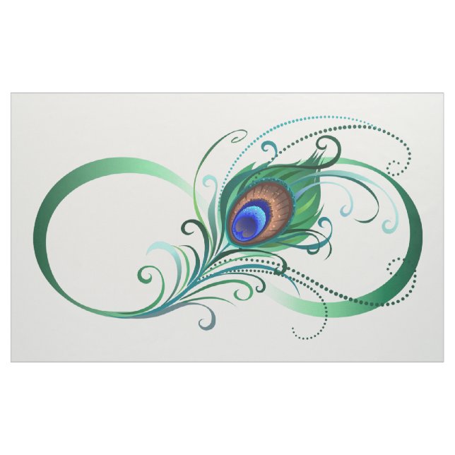 Infinity Symbol with Peacock Feather Fabric (Yard)