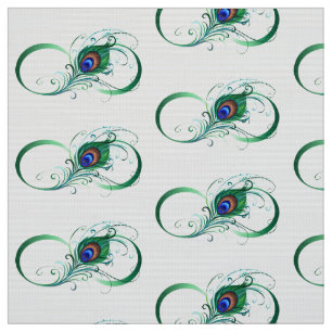 Infinity Symbol with Peacock Feather Fabric