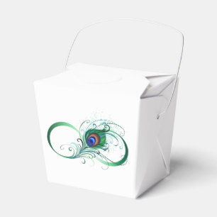 Infinity Symbol with Peacock Feather Favor Box
