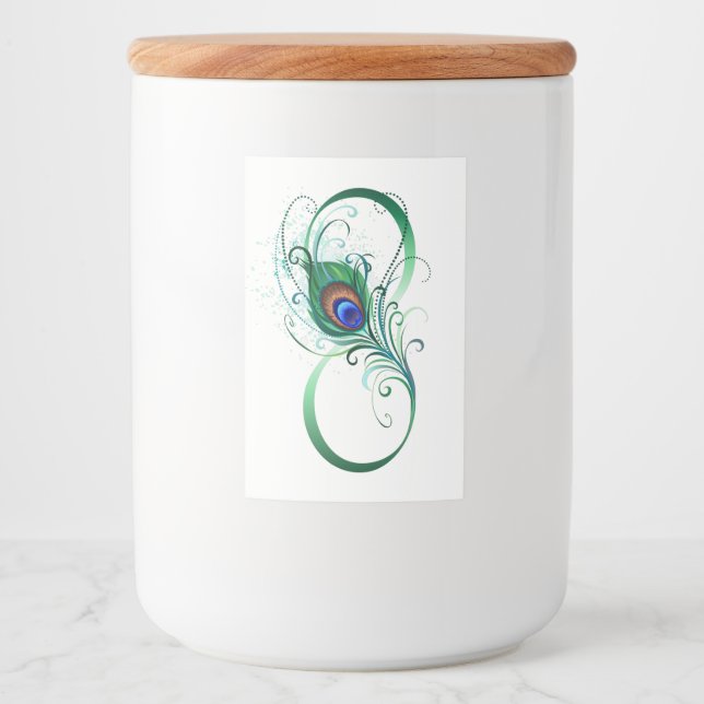 Infinity Symbol with Peacock Feather Food Label (Front)