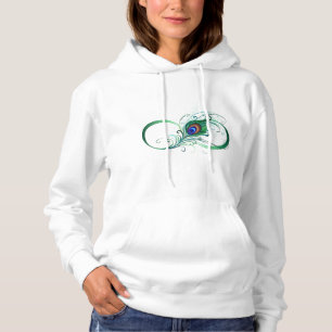 Infinity Symbol with Peacock Feather Hoodie