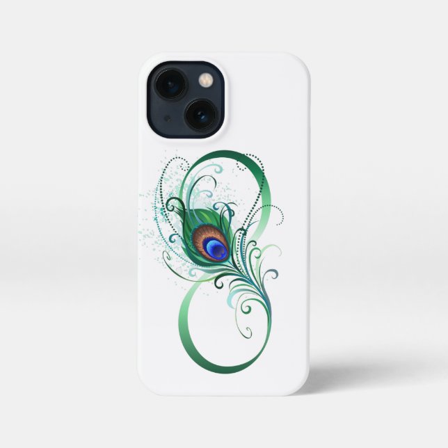 Infinity Symbol with Peacock Feather iPhone Case (Back)