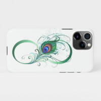 Infinity Symbol with Peacock Feather