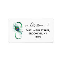 Infinity Symbol with Peacock Feather