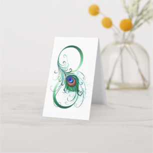 Infinity Symbol with Peacock Feather Loyalty Card