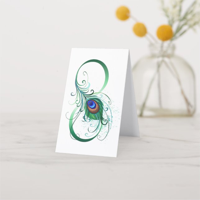 Infinity Symbol with Peacock Feather Loyalty Card (Front)