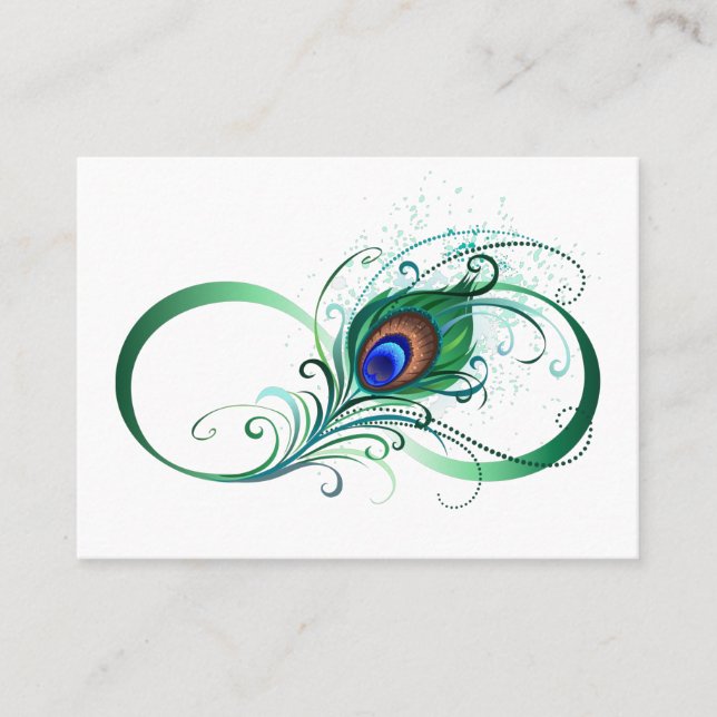 Infinity Symbol with Peacock Feather Loyalty Card (Front)
