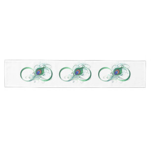 Infinity Symbol with Peacock Feather Medium Table Runner