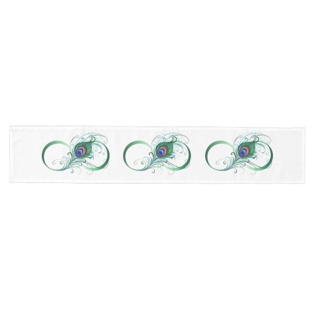 Infinity Symbol with Peacock Feather Medium Table Runner (Horizontal)