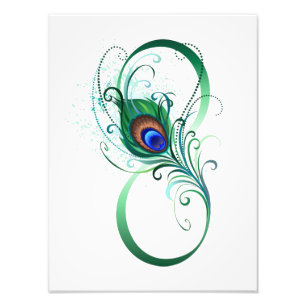 Infinity Symbol with Peacock Feather Photo Print