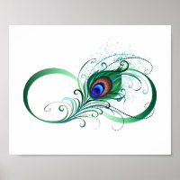 Infinity Symbol with Peacock Feather