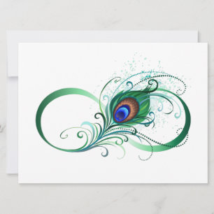 Infinity Symbol with Peacock Feather Save The Date