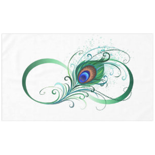 Infinity Symbol with Peacock Feather Tablecloth