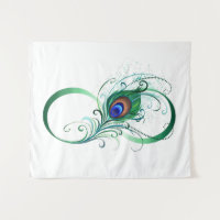 Infinity Symbol with Peacock Feather