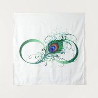 Infinity Symbol with Peacock Feather