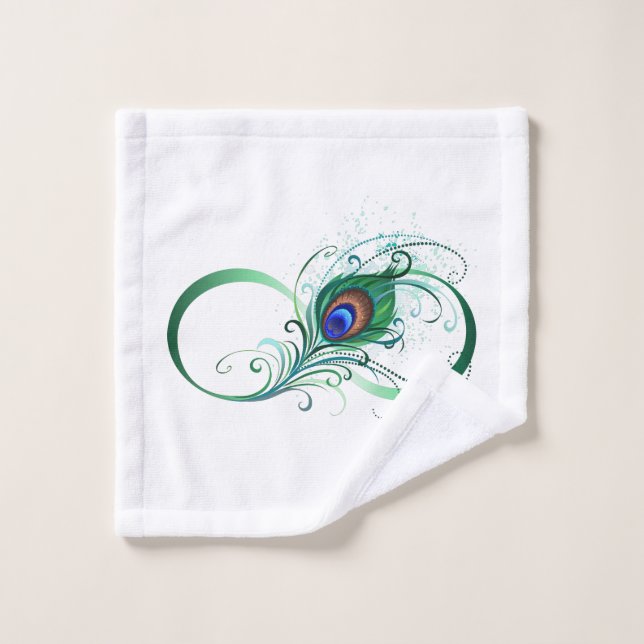 Infinity Symbol with Peacock Feather Wash Cloth (Wash Cloth)