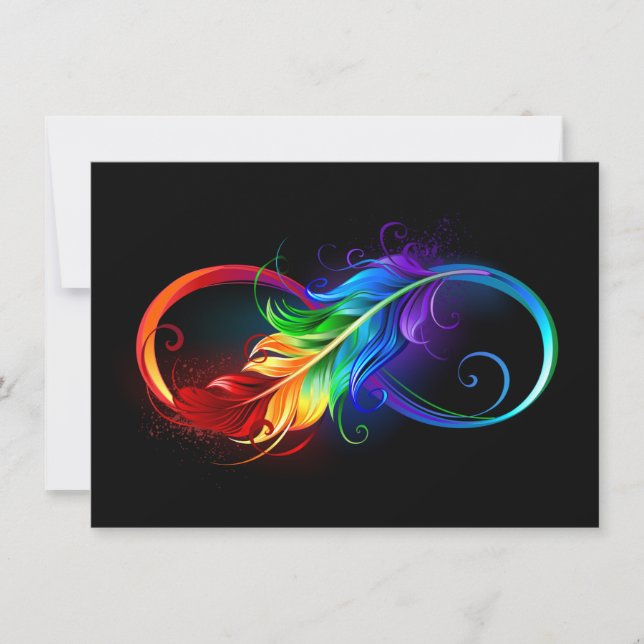 Infinity Symbol with Rainbow Feather (Front)