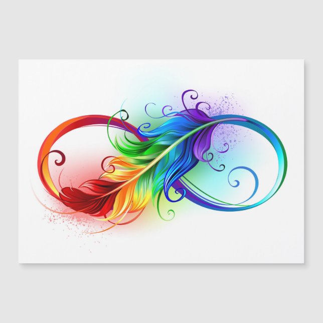 Infinity Symbol with Rainbow Feather (Front)