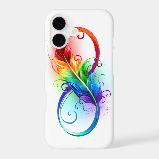Infinity Symbol with Rainbow Feather (Back)
