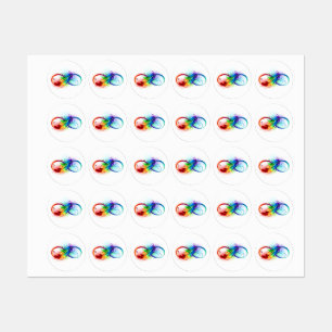 Infinity Symbol with Rainbow Feather