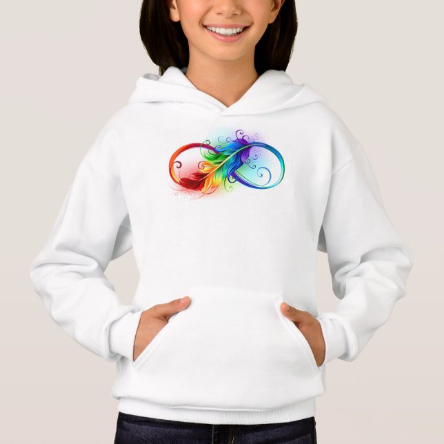 Infinity Symbol with Rainbow Feather (Front)