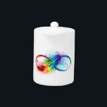 Infinity Symbol with Rainbow Feather<br><div class="desc">Artistically drawn infinity symbol with beautiful rainbow feather on white background. Tattoo style.</div>