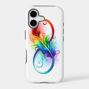 Infinity Symbol with Rainbow Feather