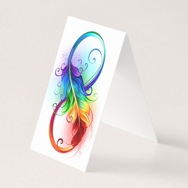 Infinity Symbol with Rainbow Feather (Back)