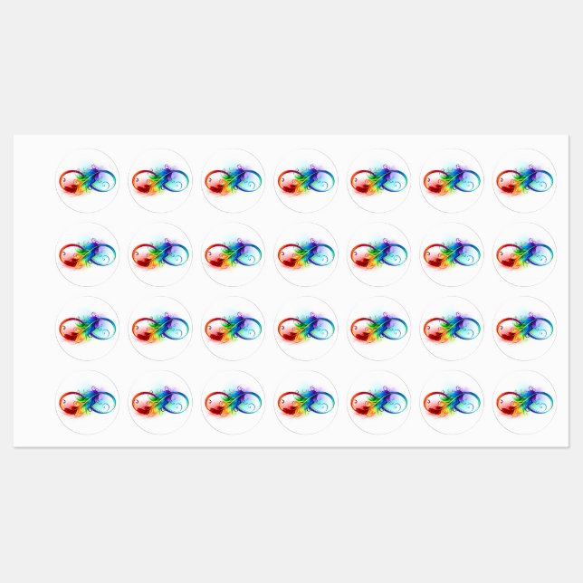 Infinity Symbol with Rainbow Feather (Sheet)