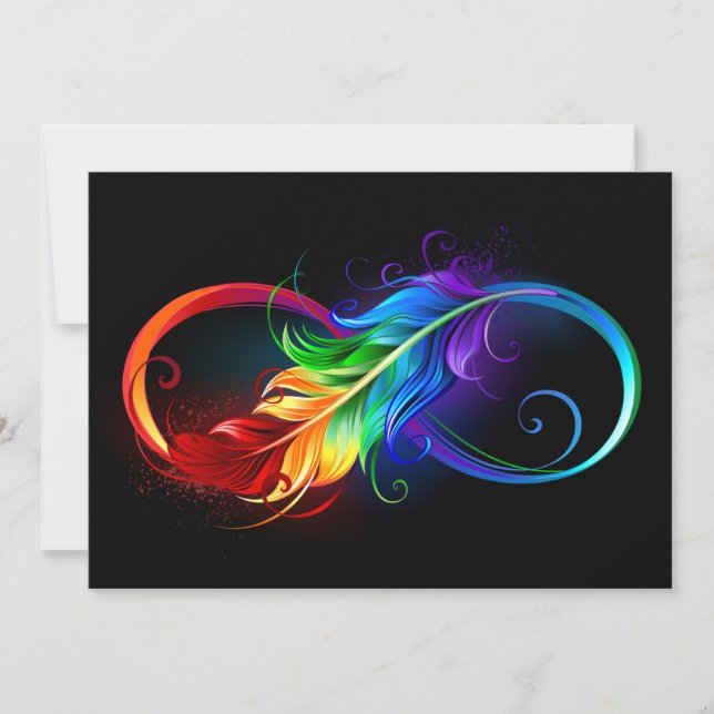 Infinity Symbol with Rainbow Feather (Front)