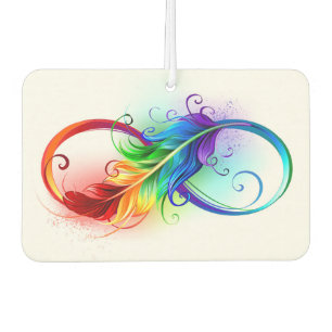 Infinity Symbol with Rainbow Feather Air Freshener