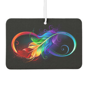 Infinity Symbol with Rainbow Feather Air Freshener