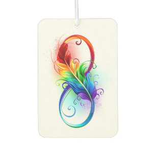 Infinity Symbol with Rainbow Feather Air Freshener