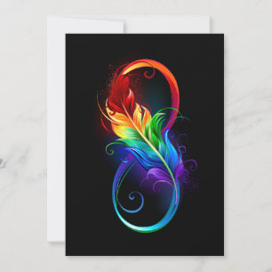 Infinity Symbol with Rainbow Feather Announcement