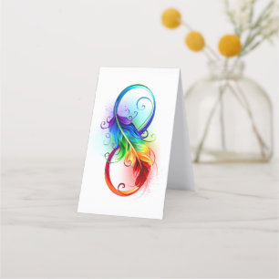 Infinity Symbol with Rainbow Feather Appointment Card