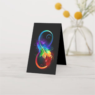 Infinity Symbol with Rainbow Feather Appointment Card