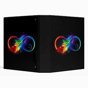 Infinity Symbol with Rainbow Feather Binder