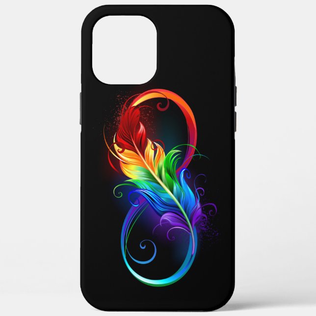 Infinity Symbol with Rainbow Feather Case-Mate iPhone Case (Back)